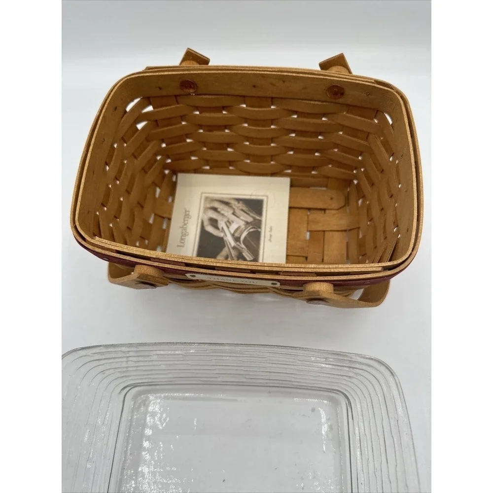 Longaberger 2005 Thank You‎ Basket Plastic Liner Handmade Woven Vintage 21-10